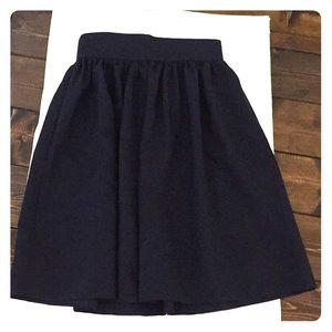 Navy High-Waisted A-Line Skirt
